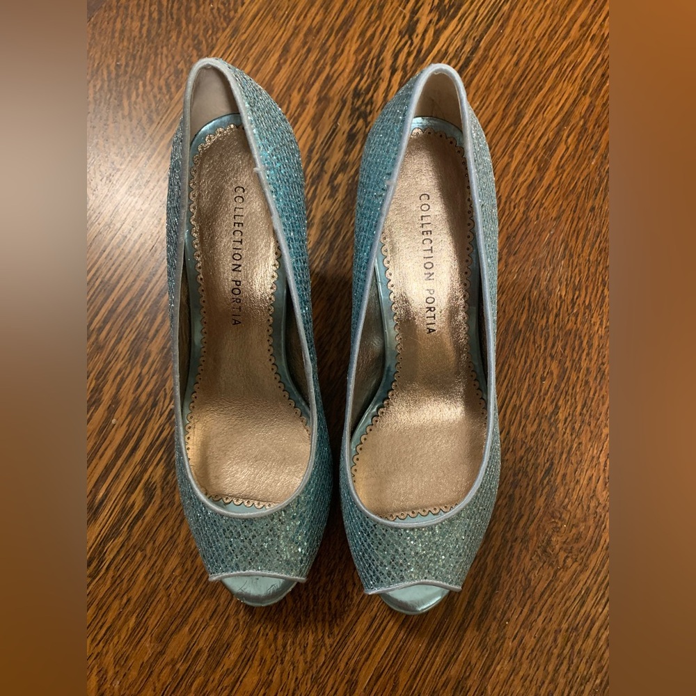 COPY - 🦋 Turquoise Glitter Heels Sz 9